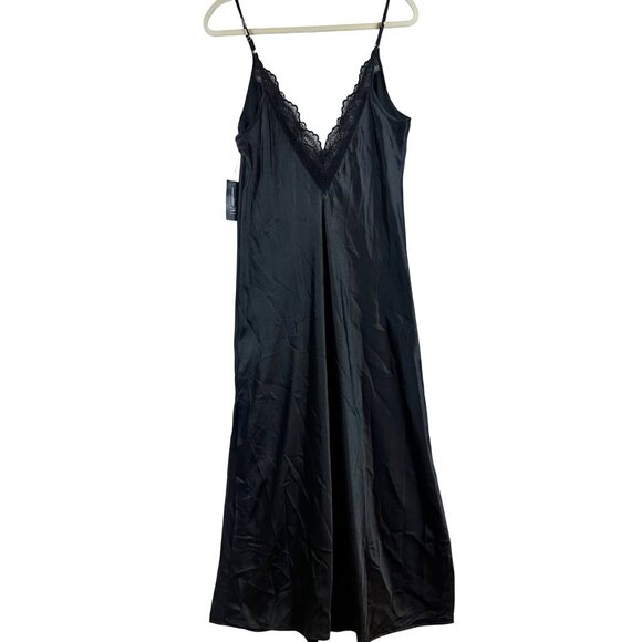 NWT INC International Concepts Black Slip Dress Size M Satin Fairy Whimsigoth - Picture 10 of 10